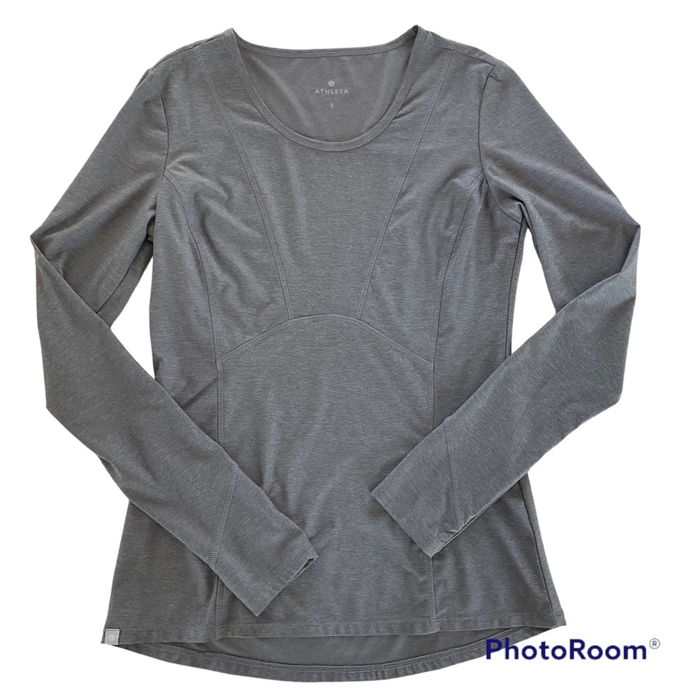 Athleta Women’s Small Grey Canyon Lands Long Sleeve Top Active Workout 952291